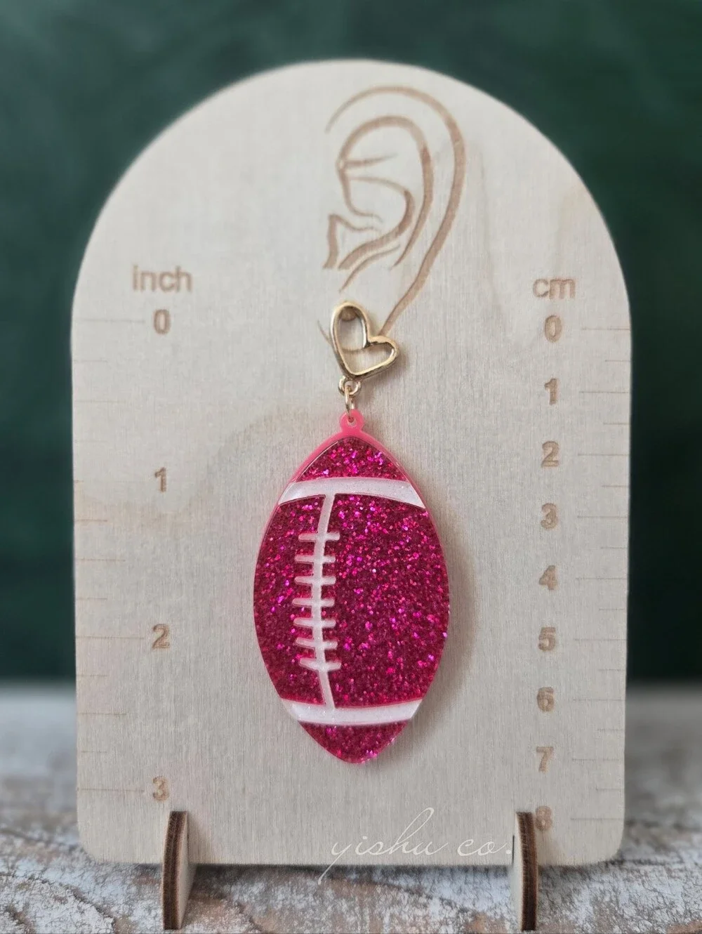Pretty in Pink Glitter Football Earrings 🏈🩷